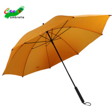 Parapluie d&#39;usine FuJian China, parapluie en métal chromatique pour femmes, parapluie jaune en gros